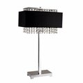 Yhior 28 in. Black Square Crystal Table YH417592